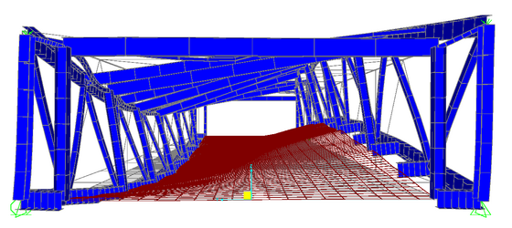 Bild: Erste Torsionseigenform einer Brücke